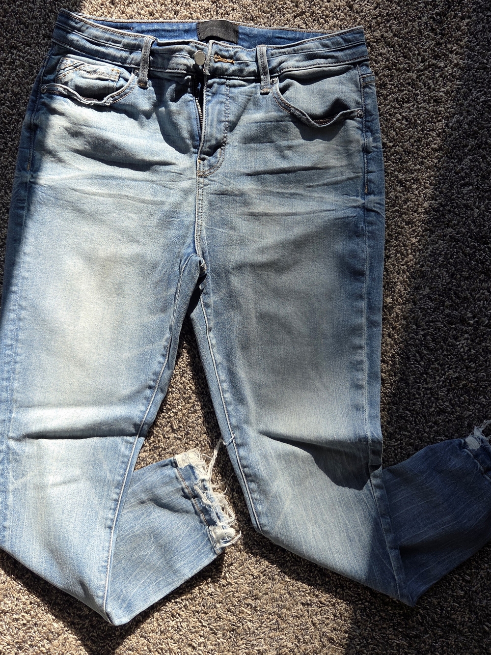 Buckle Light Blue Skinny Jeans - Faded Stretch Denim